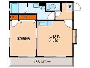 ル・クラ－ジュ箱崎の物件間取画像